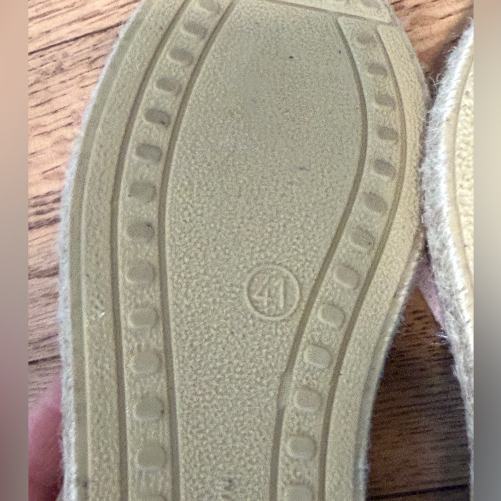 Verbenas Cruz Open Toe Suede Espadrille in Antique Pink Size 41 - Picture 5 of 11